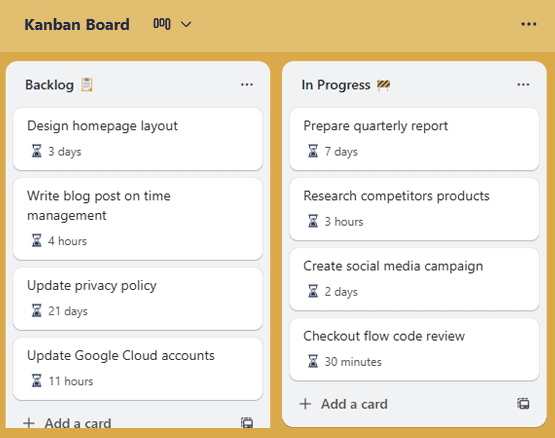 List Time Tracker screenshot